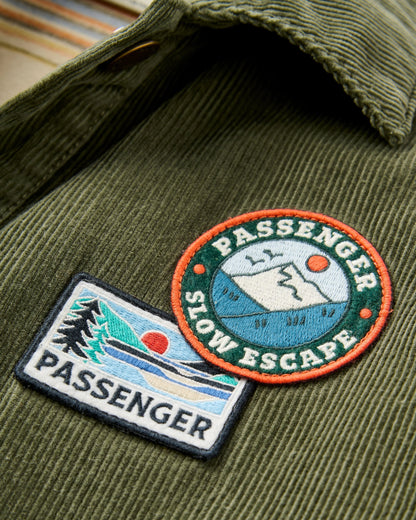 Nomad Corduroy Overshirt - Dusty Olive - Flatlay