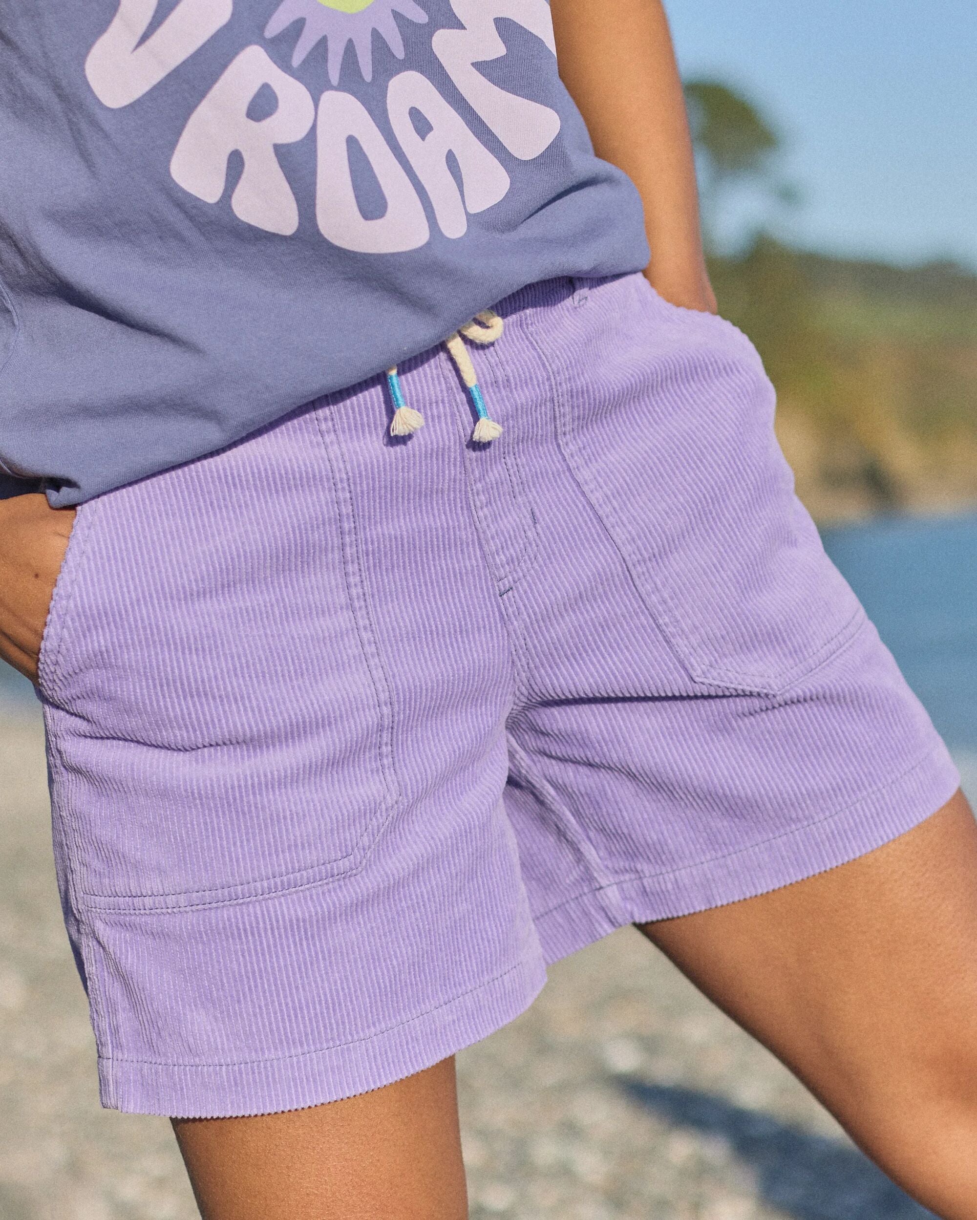Avian Organic Cord Short - Retro Purple - Lifestyle