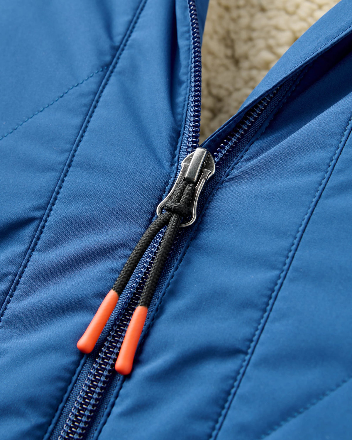 Lucia Sherpa Lined Bomber Jacket - Blue Navy - Flatlay