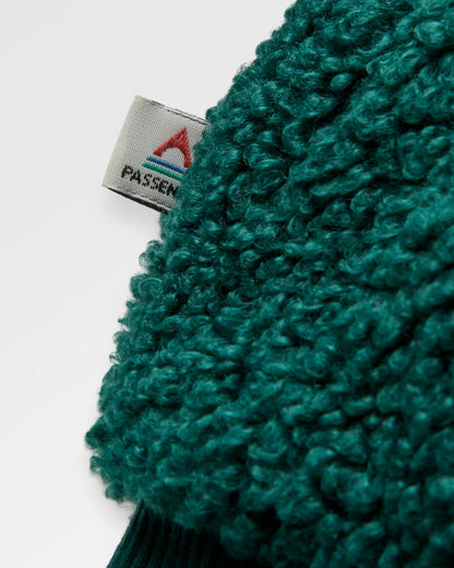 Joy Full Zip Hooded Sherpa Fleece - Greenlake/Rain Forest - Flatlay