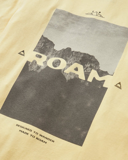 Roam Recycled Cotton T-Shirt - Sunlight - Flatlay