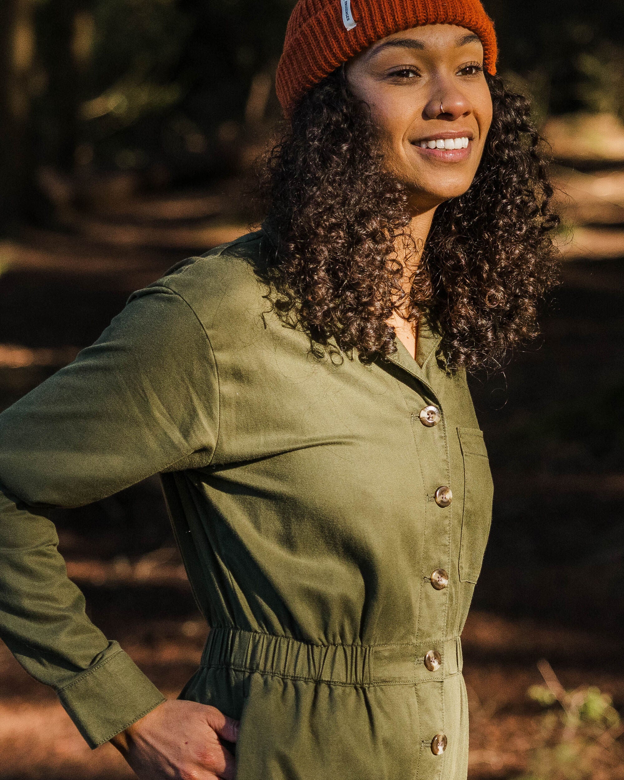 Resonate Boiler Suit - KhakiResonate Organic Cotton Boiler Suit - Khaki - Lifestyle