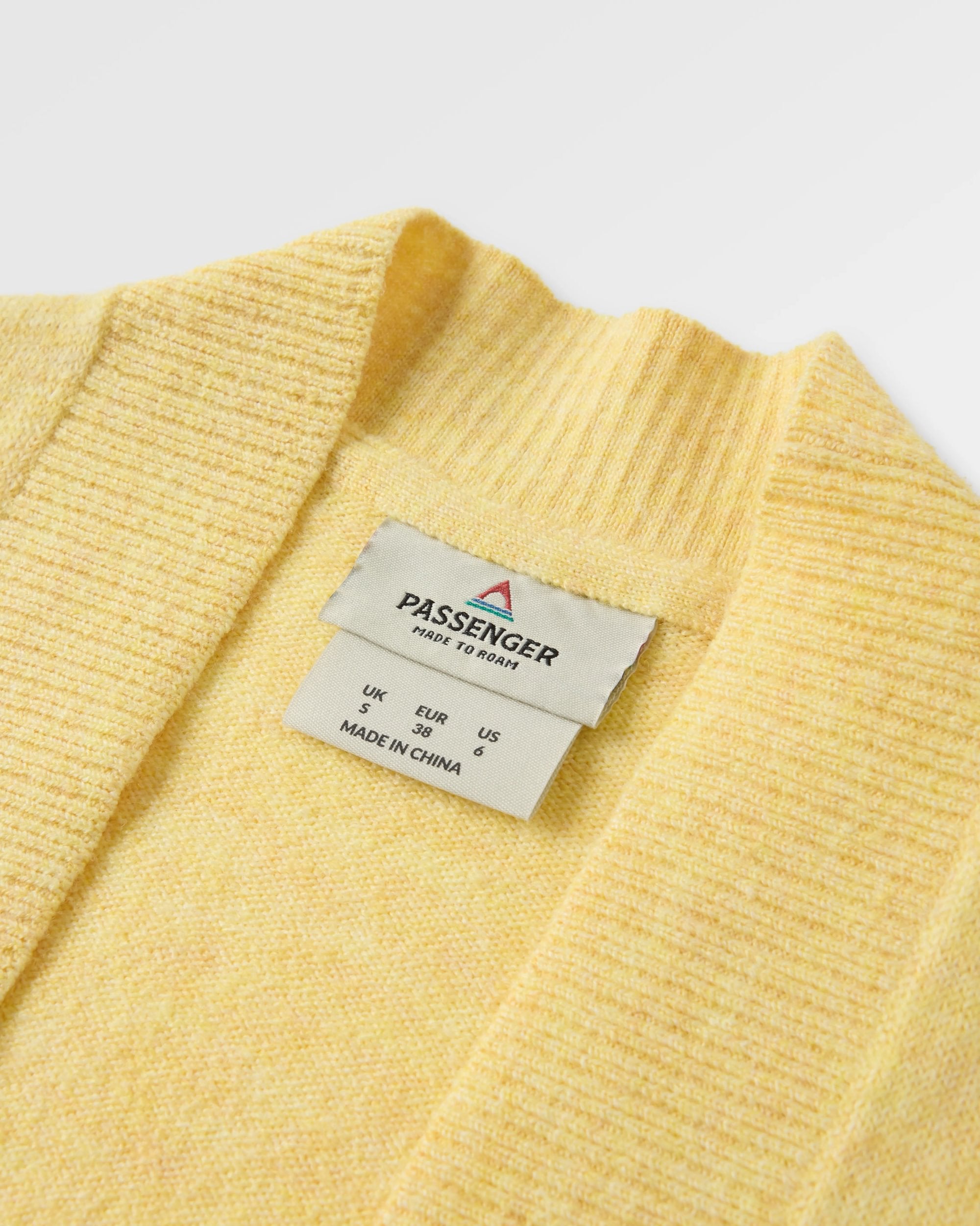 Scenic 'Light' Long Knitted Cardigan - Scenic Yellow - Flatlay