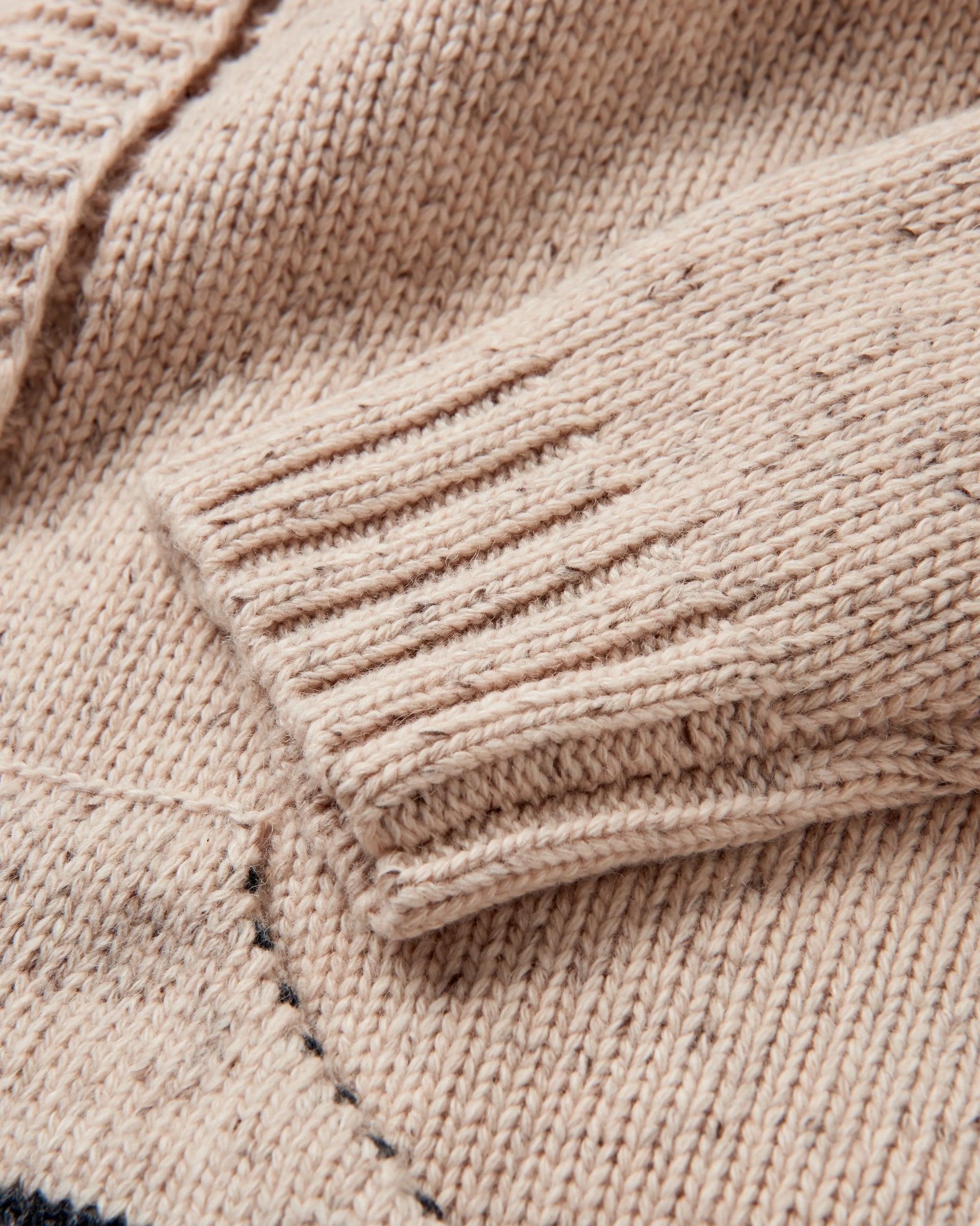 Snoozle Recycled Knitted Hooded Cardigan - Oatmeal - Flatlay