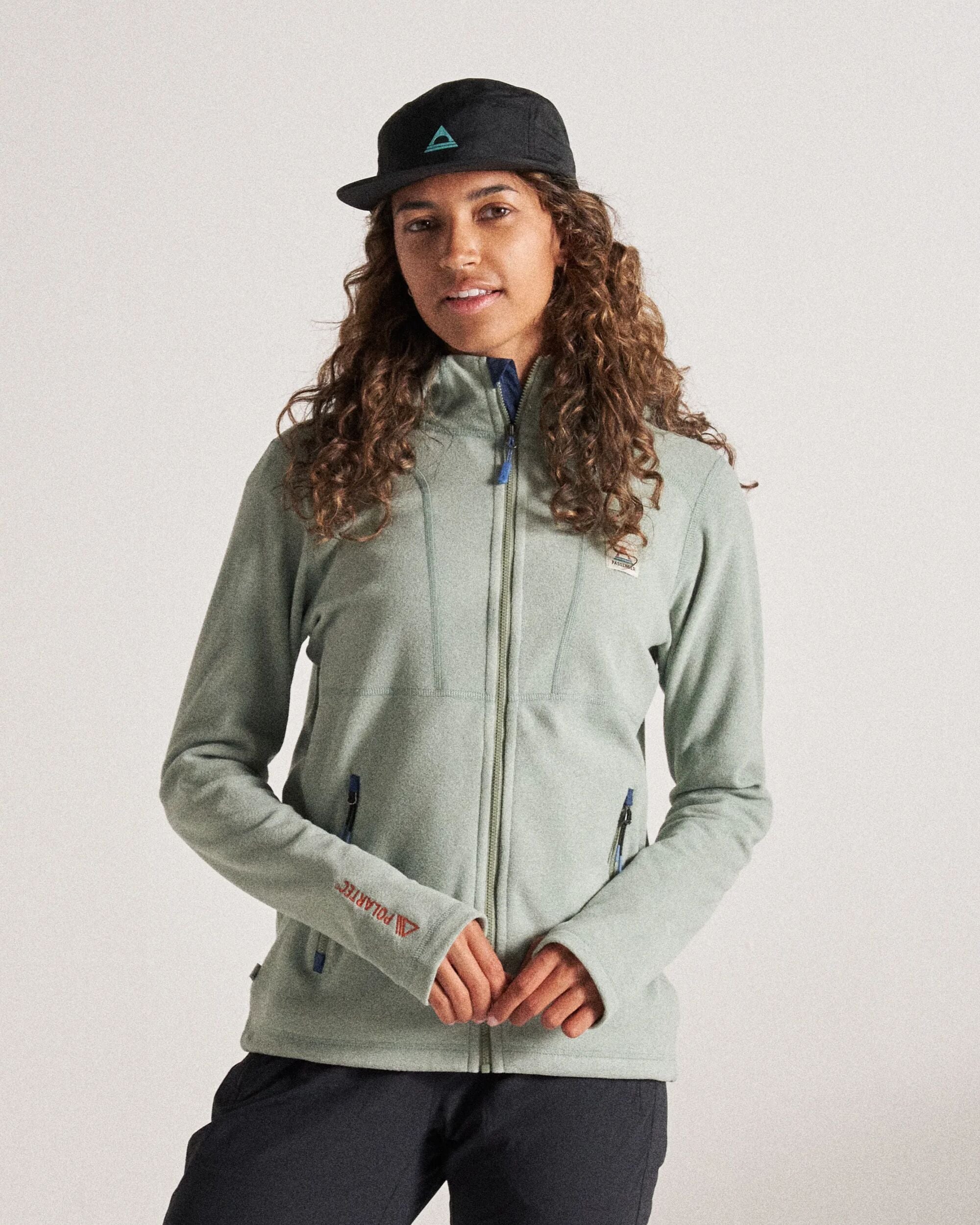 Crest Recycled Polartec® Fleece Hoodie - Pistachio - Studio Model