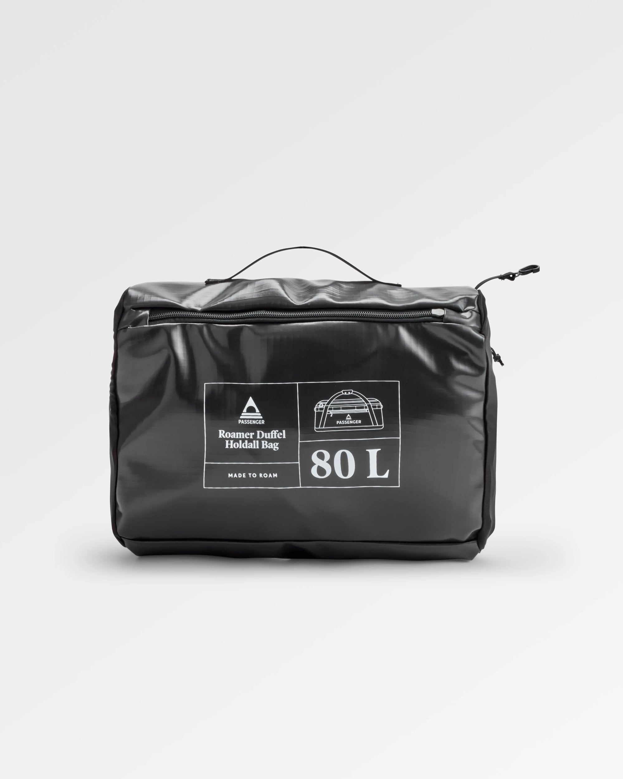 Roamer Recycled 80L Duffel Bag - Phantom Black - Flatlay