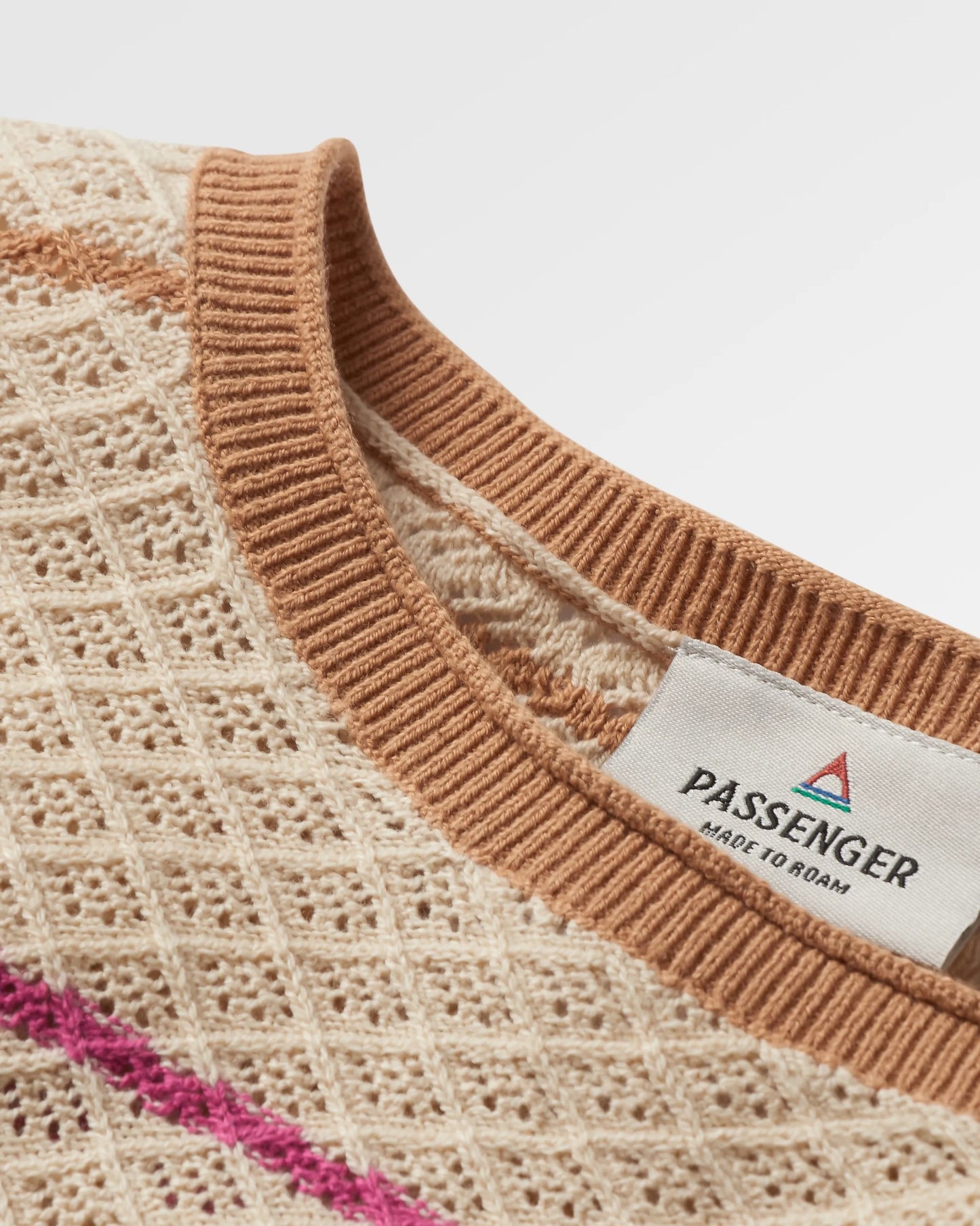 Migrate Organic Knitted Jumper - Oat Multi Stripe