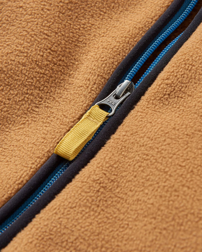 Loch Hooded Recycled Polar Fleece - Toffee/Blue Steel