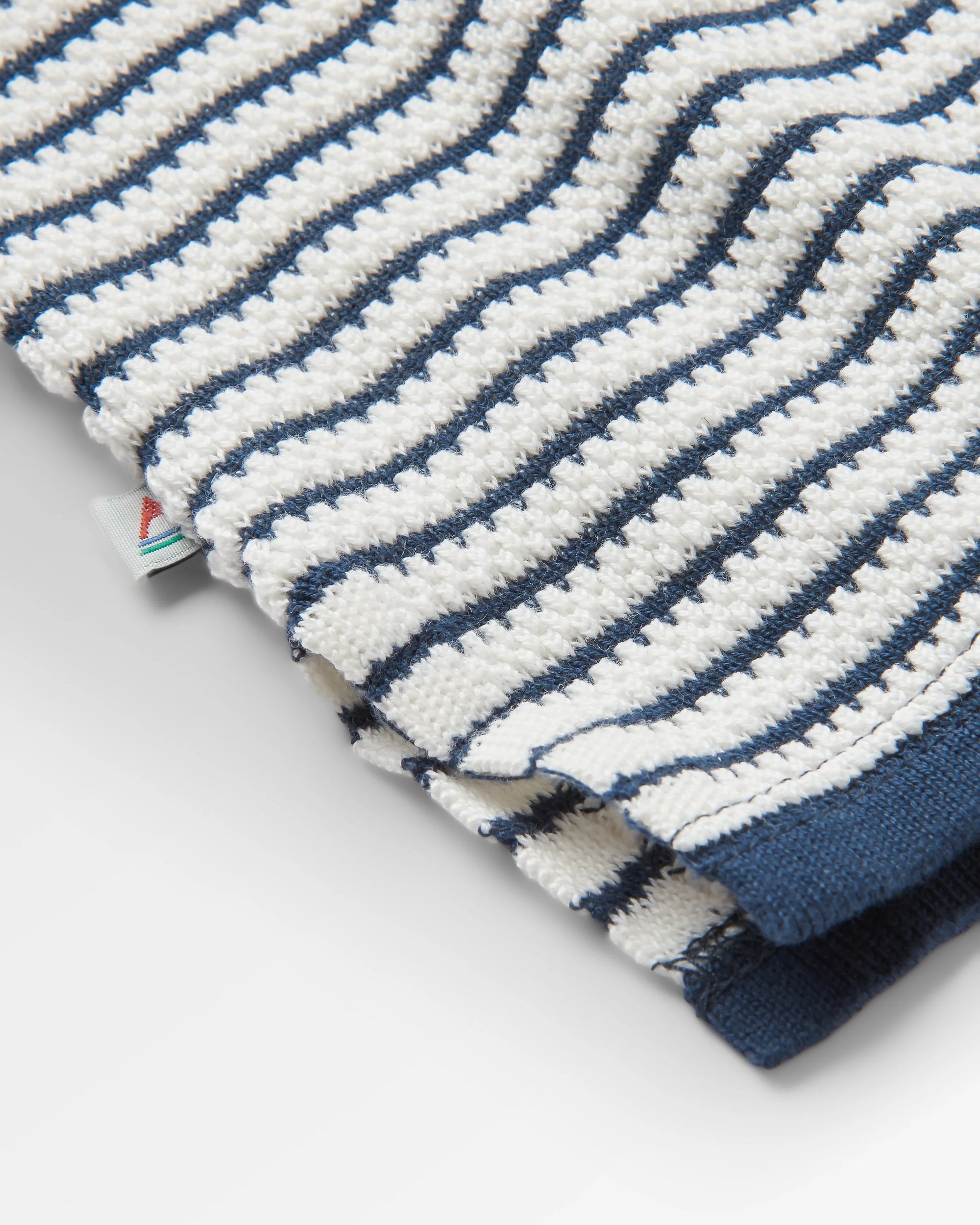 Muir Organic Knitted Jumper - Off White Stripe - Flatlay