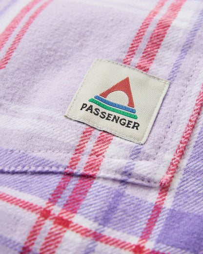 Stella Organic Cotton LS Shirt - Retro Purple Check - Flatlay