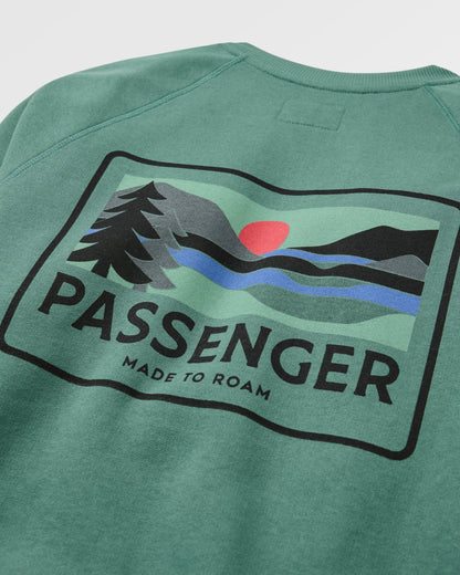 Roamer Men's Recycled Cotton Sweatshirt - Deep Ocean - Flatlay