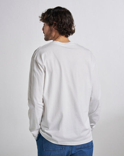 Vita Organic Cotton Relaxed Fit LS T-shirt - White - Studio Model