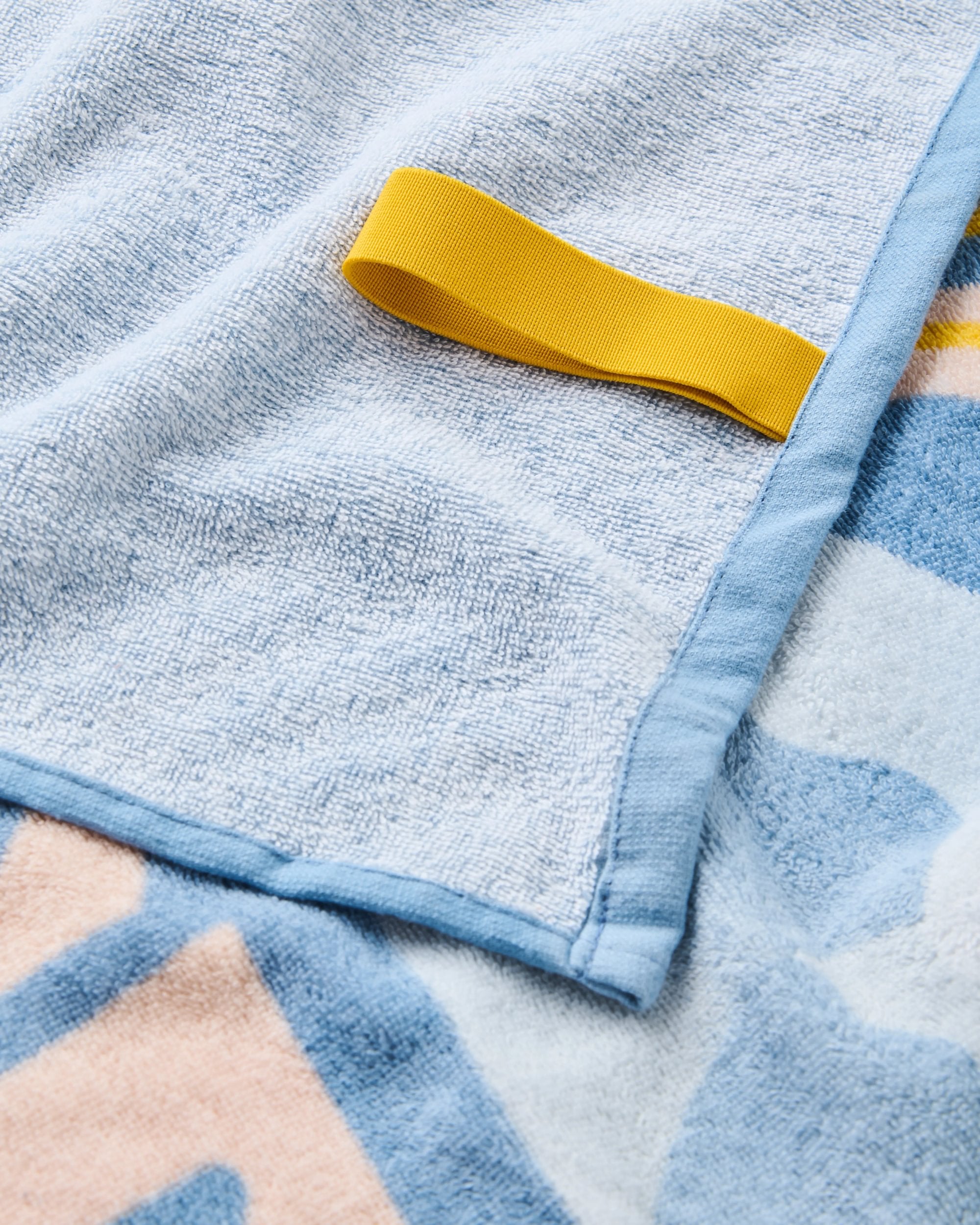 Tideline Organic Cotton Beach Towel - Faded Denim - Flatlay