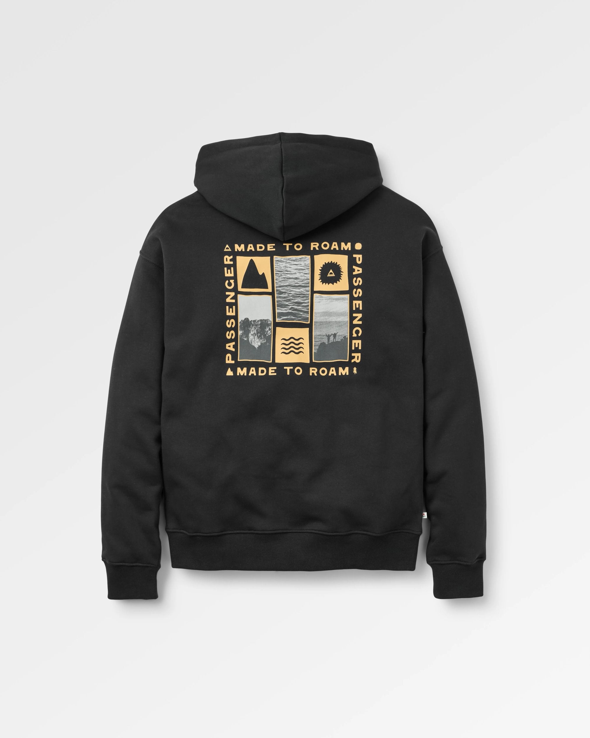 Snapshot Organic Cotton Relaxed Fit Hoodie - Black - Flatlay