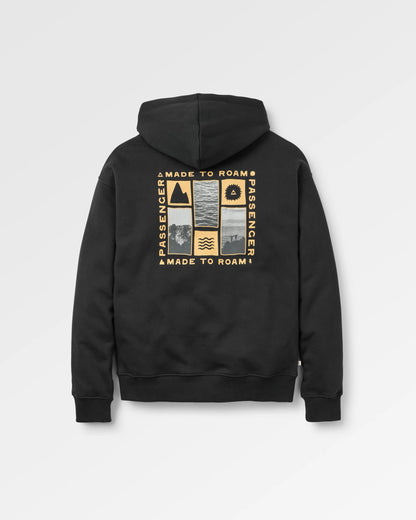 Snapshot Organic Cotton Relaxed Fit Hoodie - Black - Flatlay