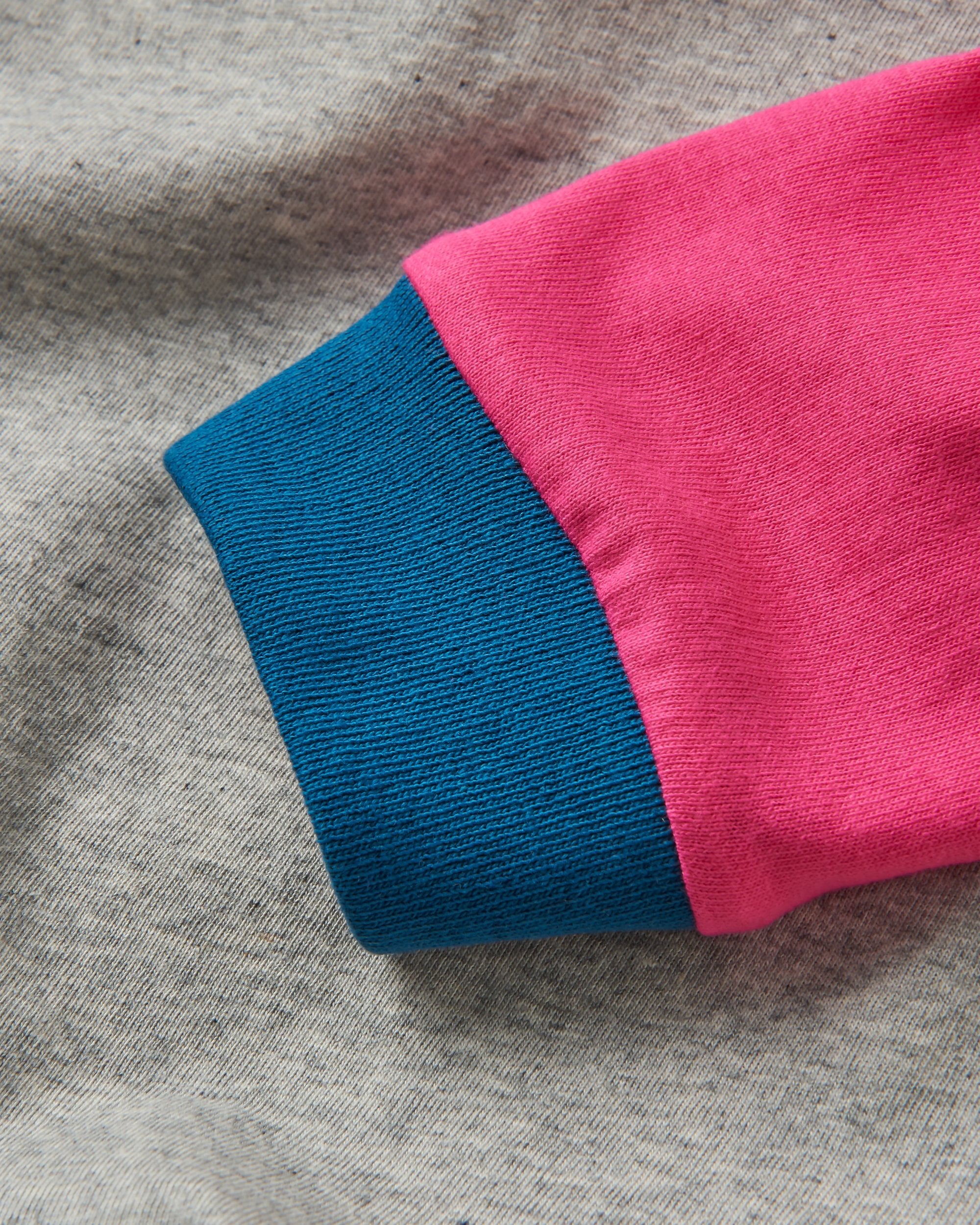 Riser Recycled Cotton LS T-Shirt - Mid Grey Marl - Flatlay