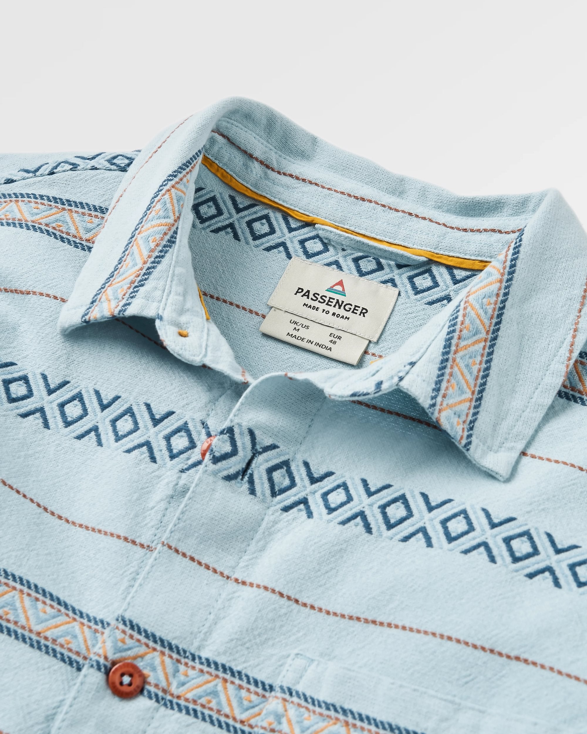 Voyage Jacquard Shirt - Ice Blue Jacquard  - Flatlay