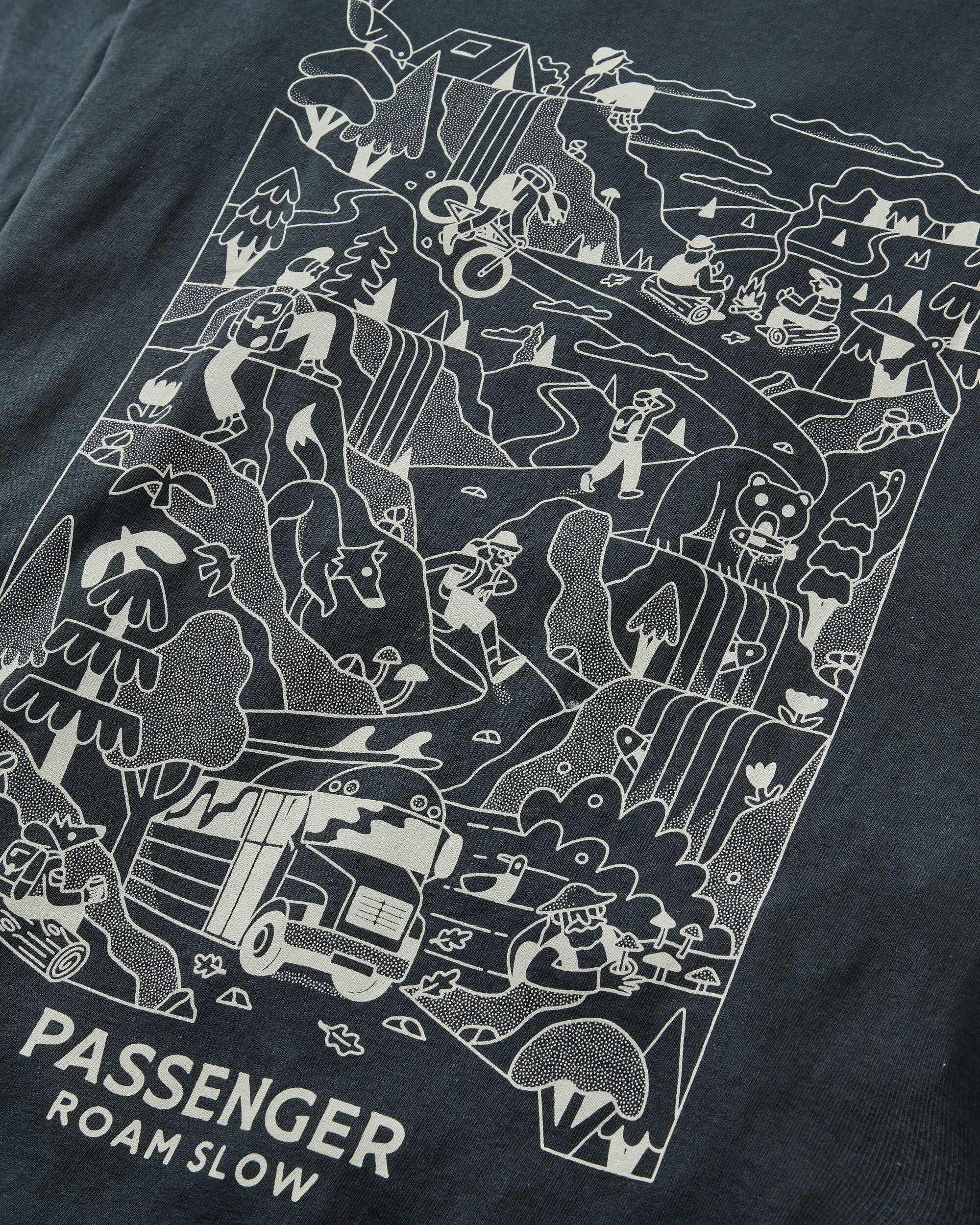 Roam Slow Women's Recycled Cotton LS T-Shirt - Black - Flatlay