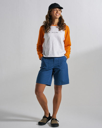 Lani Light Cotton Short - Dark Denim - Studio Model