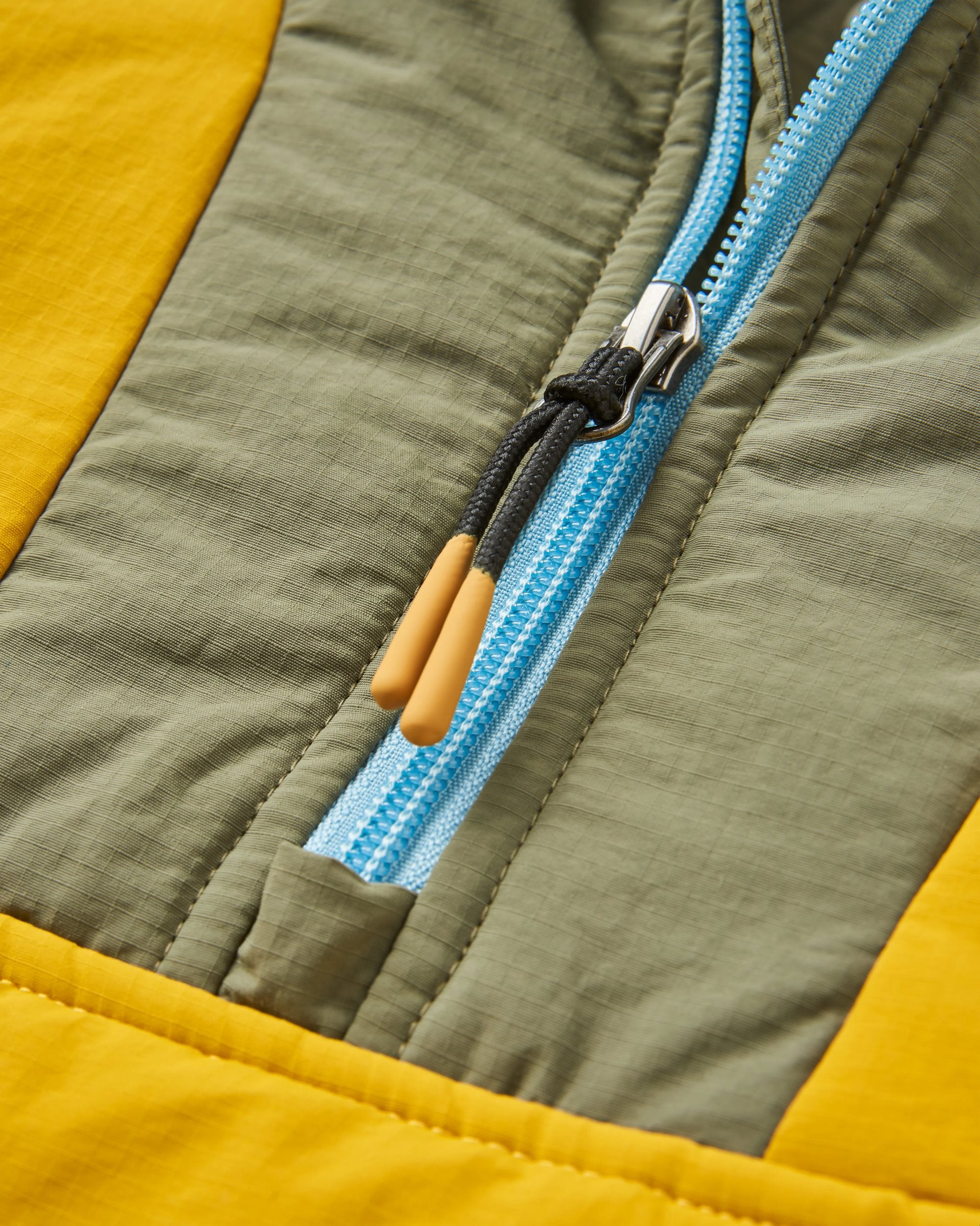 Ocean Recycled Insulated Anorak - Dusty Olive/Heritage Yellow - Flatlay