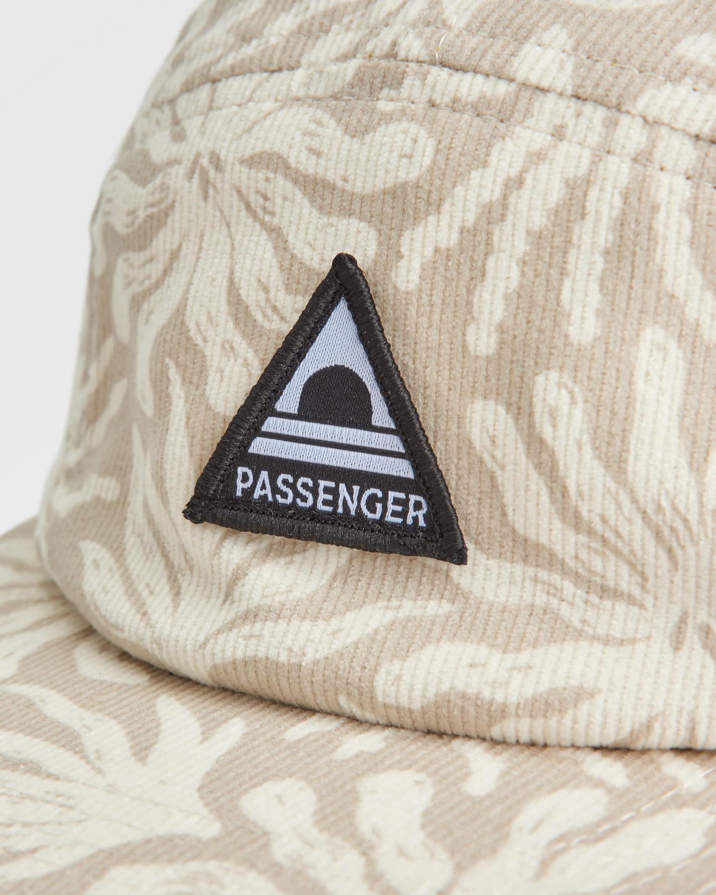 Fixie 5 Panel Recycled Cord Cap - Golden Spice/ Seaweed Pebble Grey
