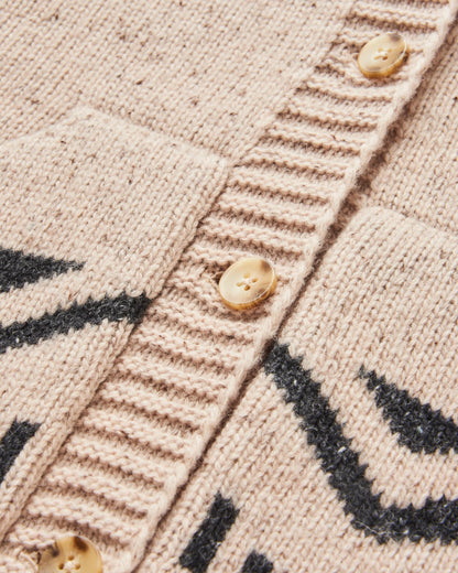 Snoozle Recycled Knitted Hooded Cardigan - Oatmeal - Flatlay