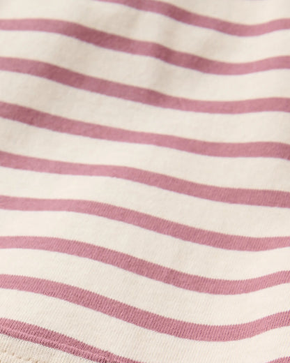 Zen Recycled Relaxed Fit T-Shirt - Mauve Dusk Stripe - Flatlay