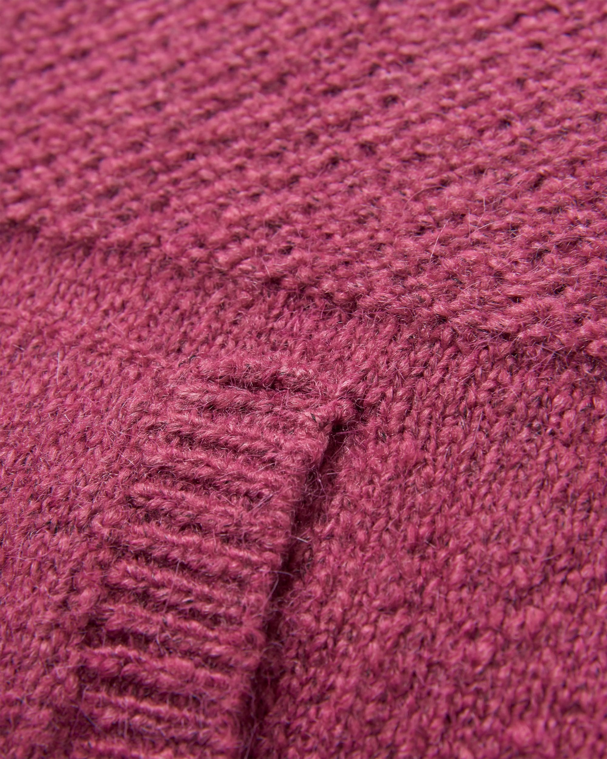 Cove Recycled Knitted Hoodie - Rhubarb - Flatlay