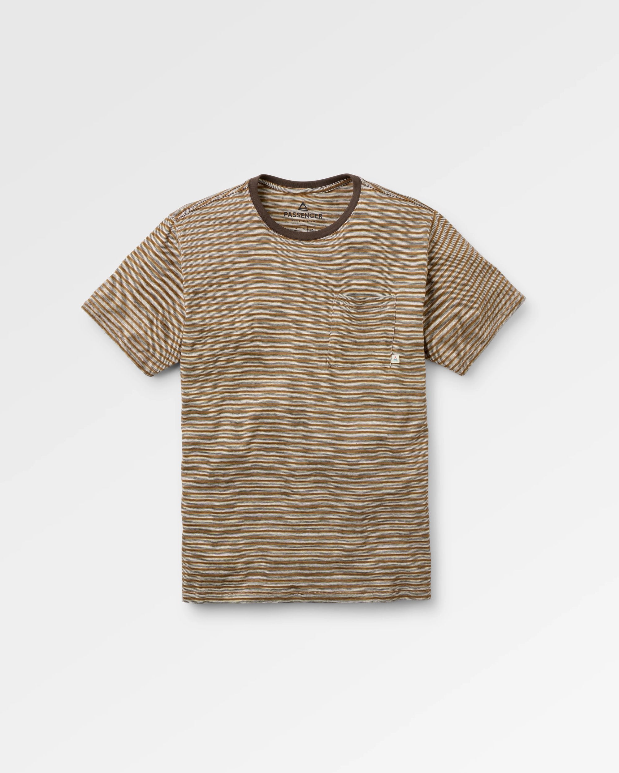 Sunscape Stripe Pocket T-Shirt - Birch - Flatlay