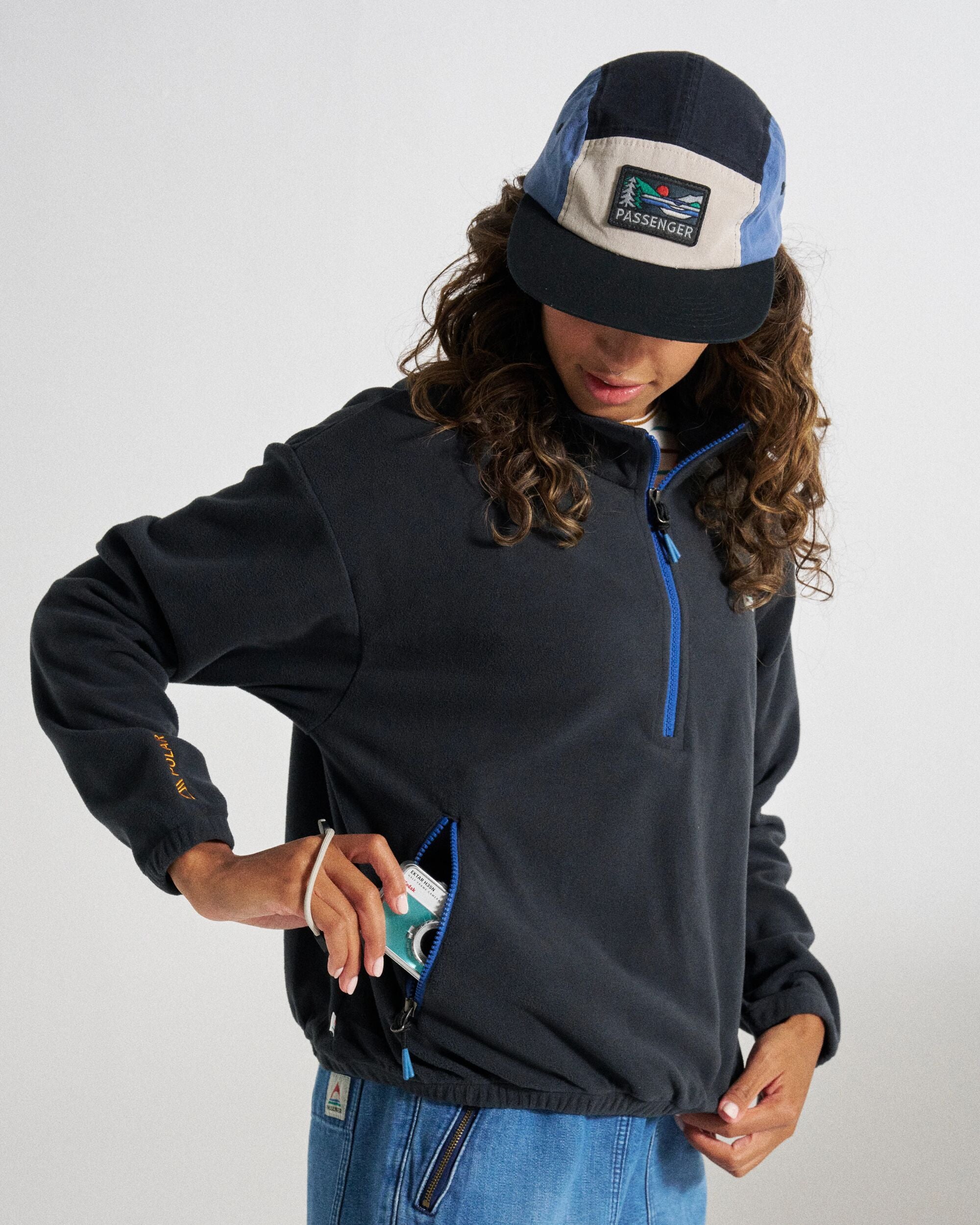 Ayla Recycled Micro Polartec® Fleece - Black - Studio Model