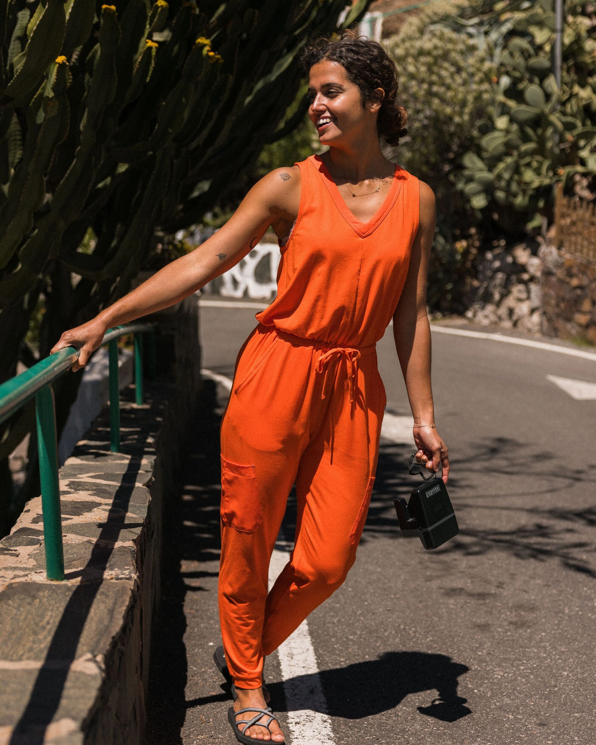 Aria Jumpsuit - Ember Orange - Lifestyle