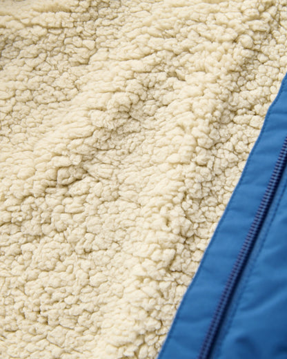 Lucia Sherpa Lined Bomber Jacket - Blue Navy - Flatlay