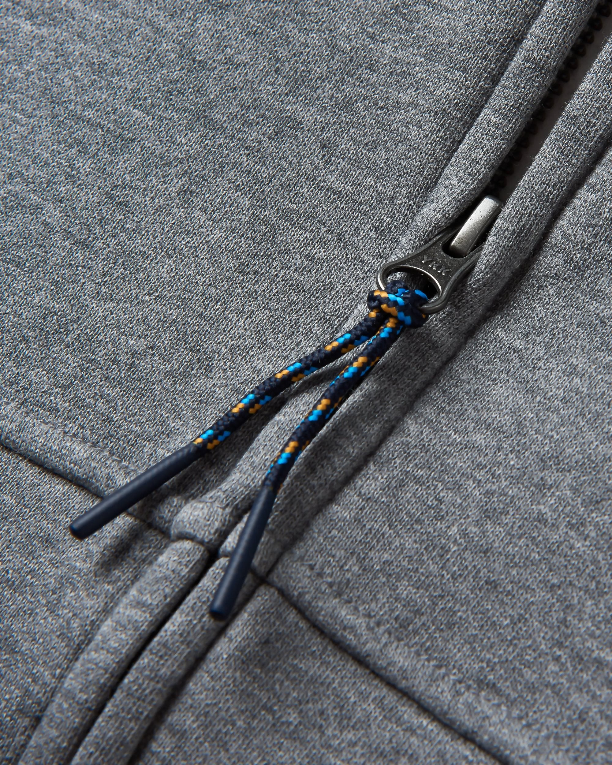 Heritage Full Zip Recycled Cotton Hoodie - Dark Grey Marl - Flatlay