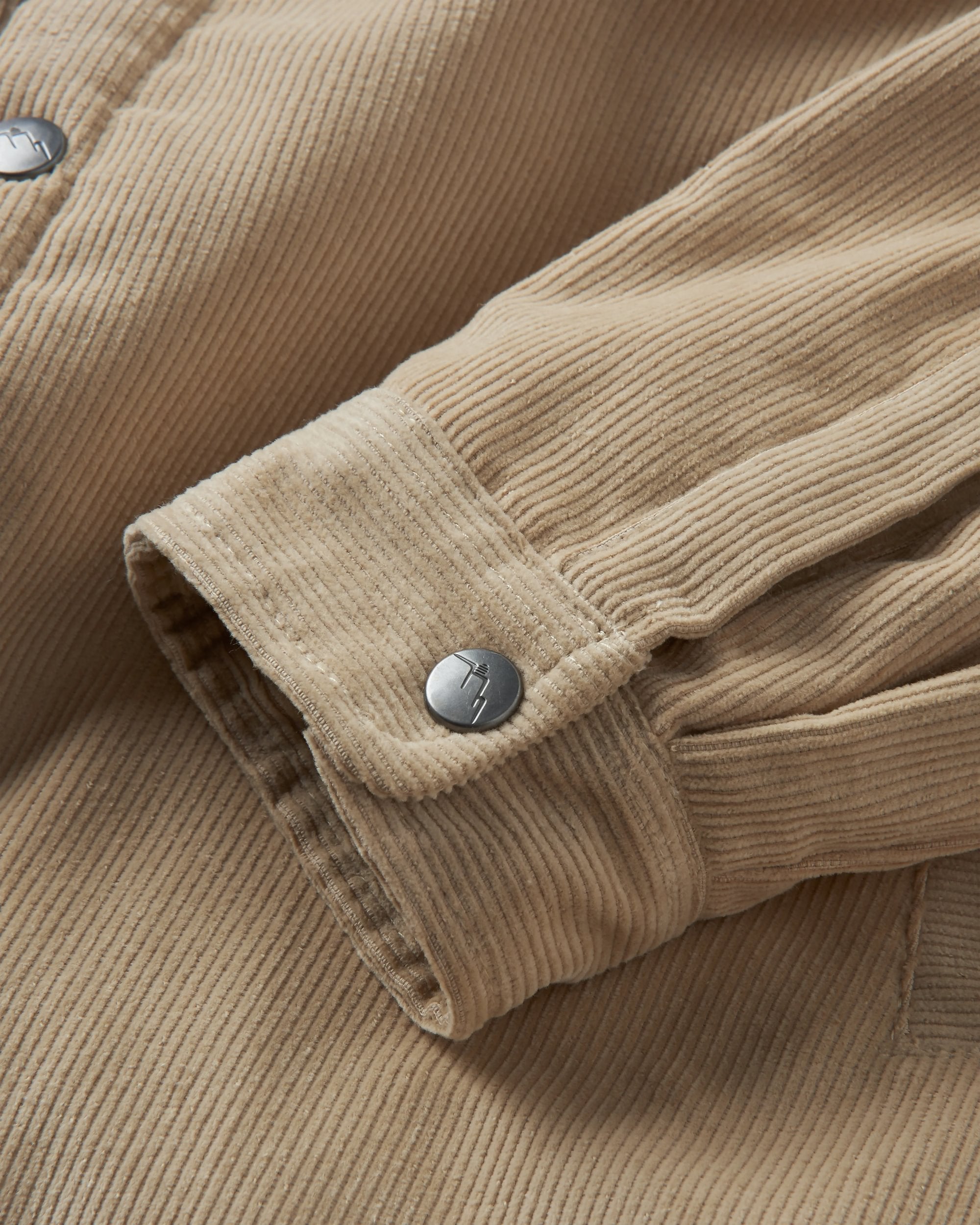 Kodiak Sherpa Lined Cord Overshirt - Stone - Flatlay