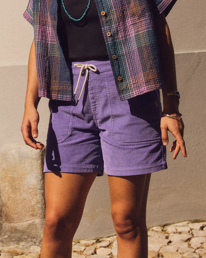 Avian Organic Cord Short - Retro Purple - Lifestyle