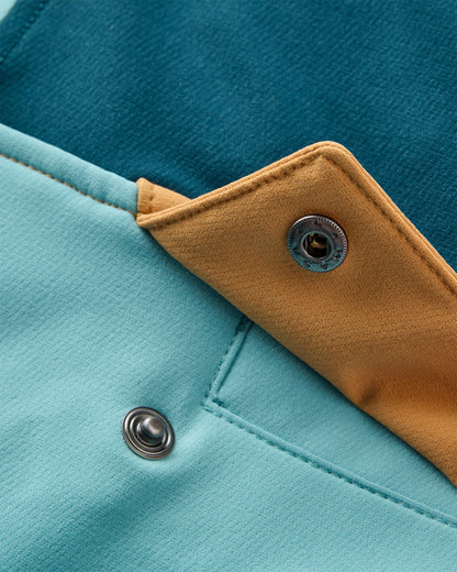 Ocean Recycled Softshell Anorak - Retro Blue/Tidal Blue - Flatlay