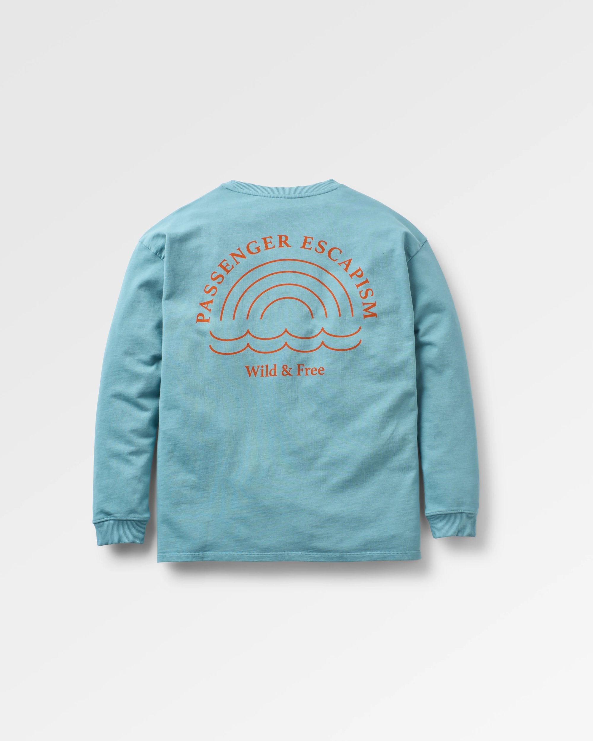 Rainbow Recycled Cotton Oversized Sweatshirt - Arctic - Flatlay