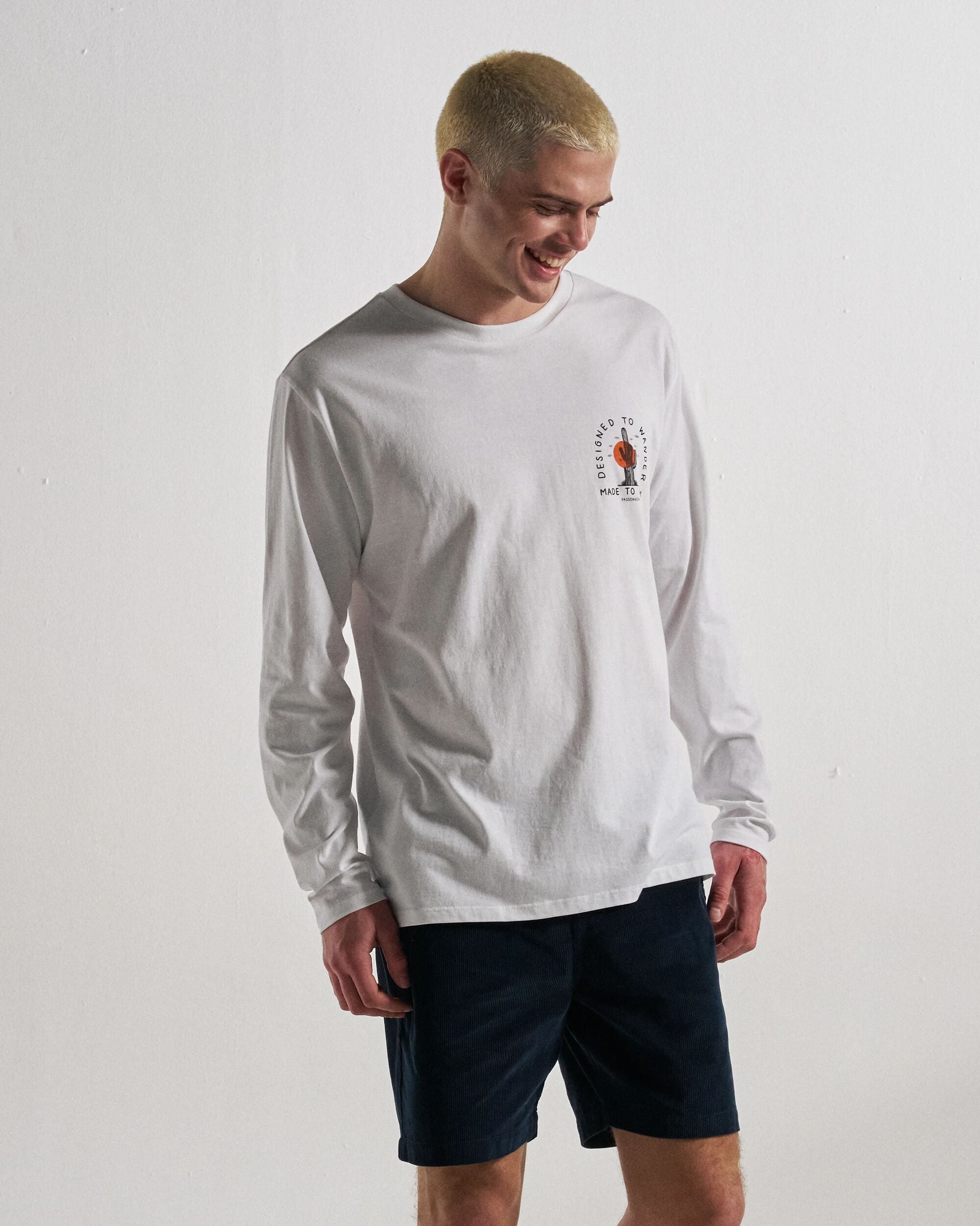 Explore LS T-Shirt - White - Studio Model