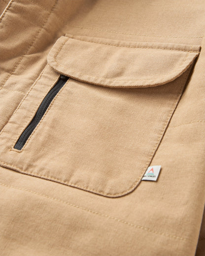 Taranaki Canvas Quilted Overshirt - Stone - Flatlay