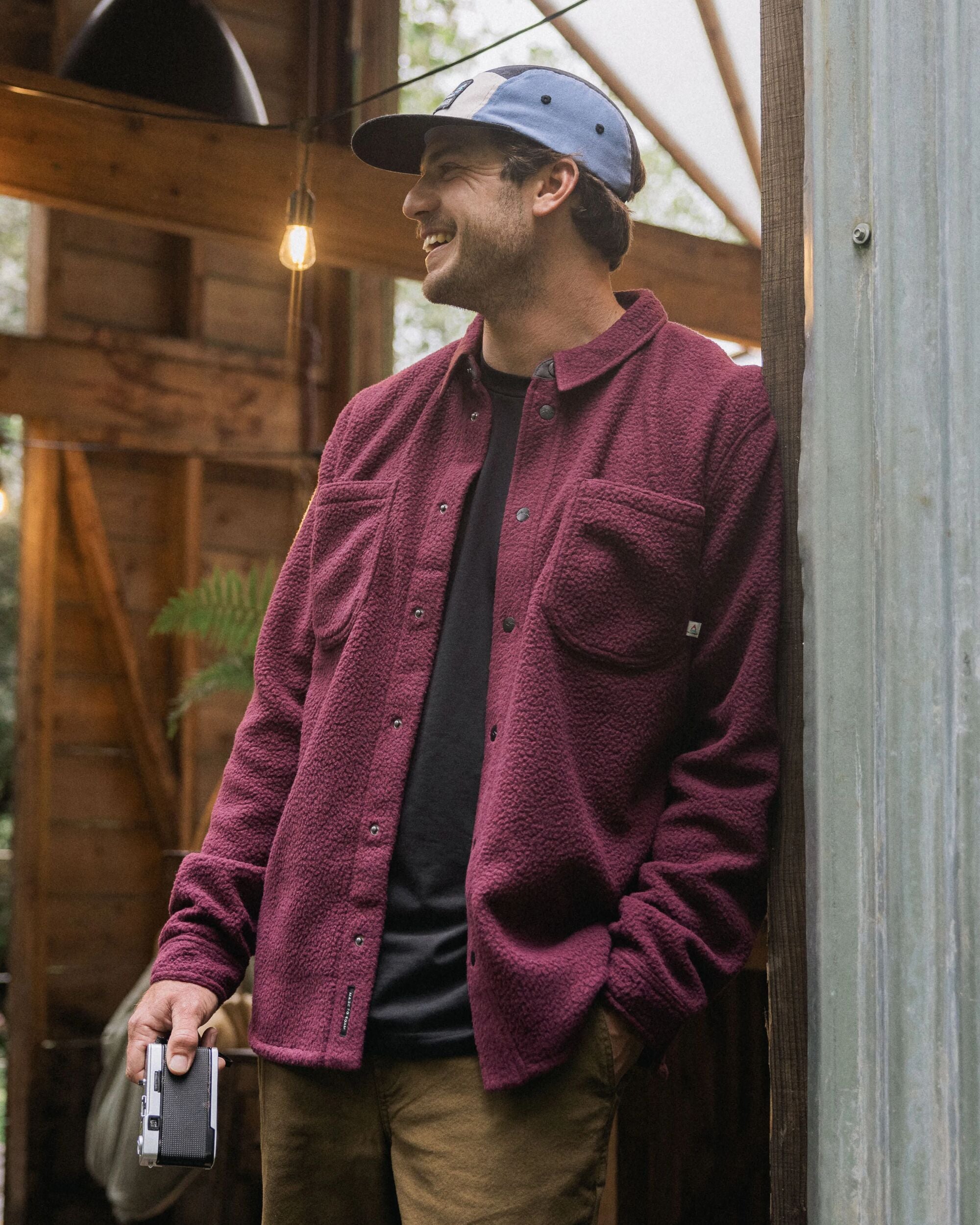 Backcountry Recycled Sherpa Fleece Shirt - Fig - Lifestyle