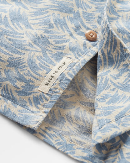 Cove Textured Organic Cotton Shirt - Waves Birch - Flatlay