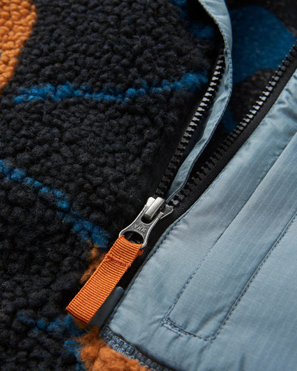 Offroad Recycled Sherpa 1/2 Zip Fleece - Abstract Trails Black - Flatlay