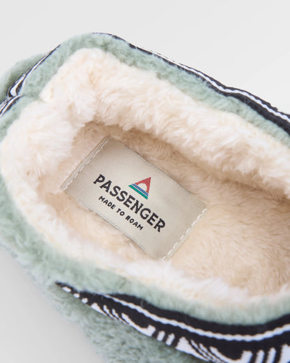 Ember Sherpa Fleece Slipper - Pistachio - Flatlay