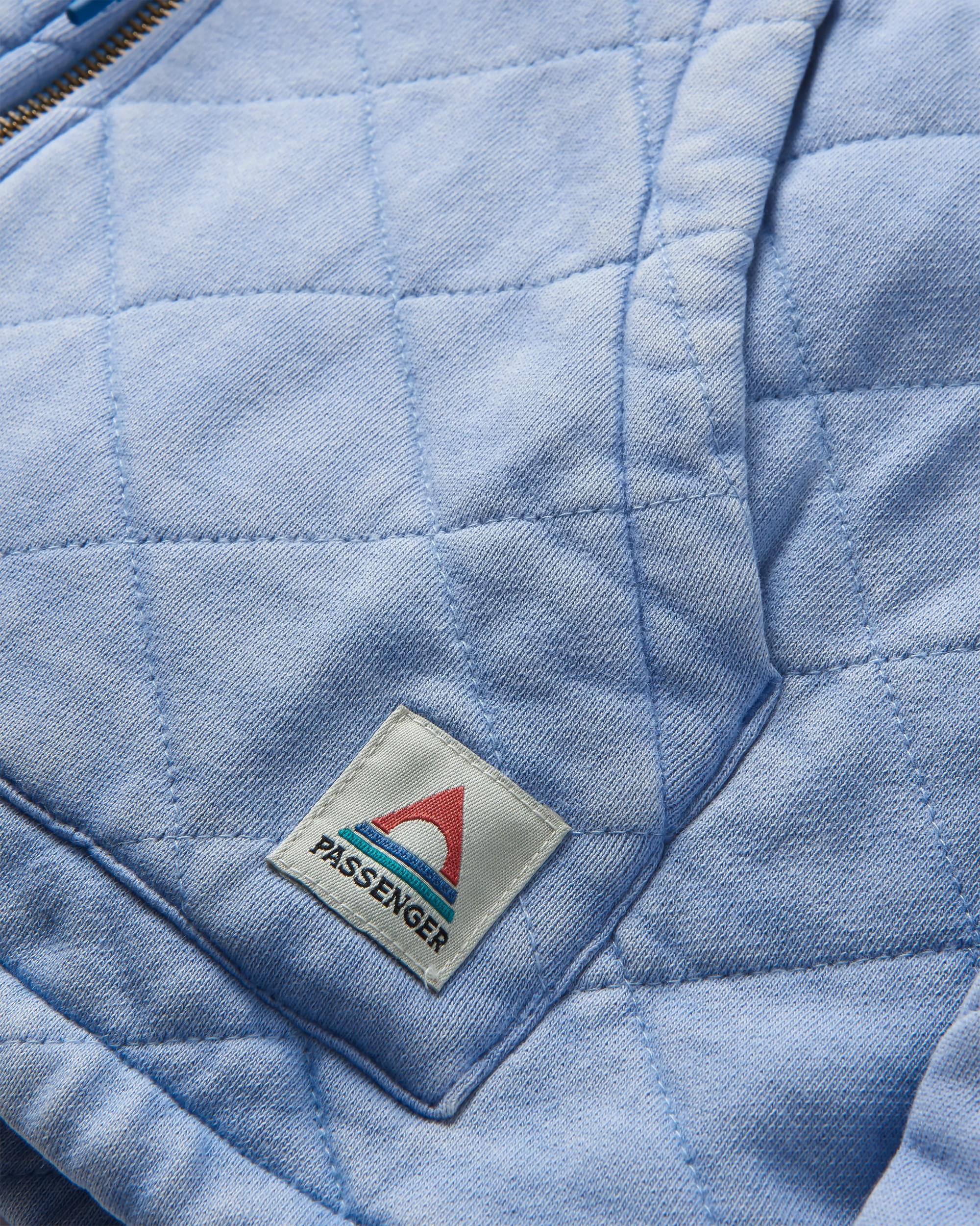 Clementine Quilted Zip-Through - Cornflower - Flatlay