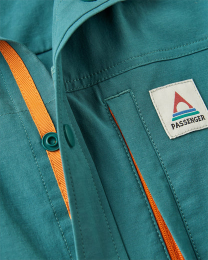 Traveller Short Sleeve Stretch Shirt - Deep Ocean - Flatlay