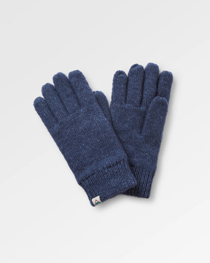 Gale Recycled Knitted Gloves - Rich Navy - Flatlay