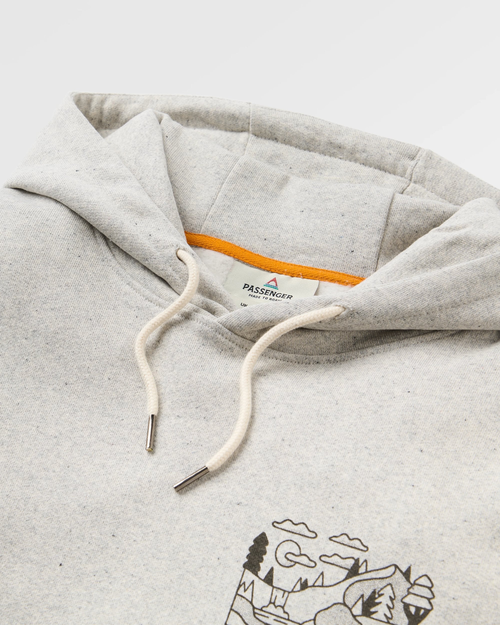 Roam Slow Women's Organic Cotton Hoodie - Light Grey Marl - Flatlay