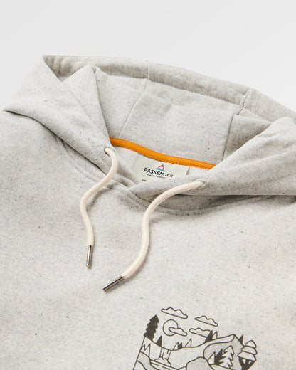 Roam Slow Women's Organic Cotton Hoodie - Light Grey Marl - Flatlay