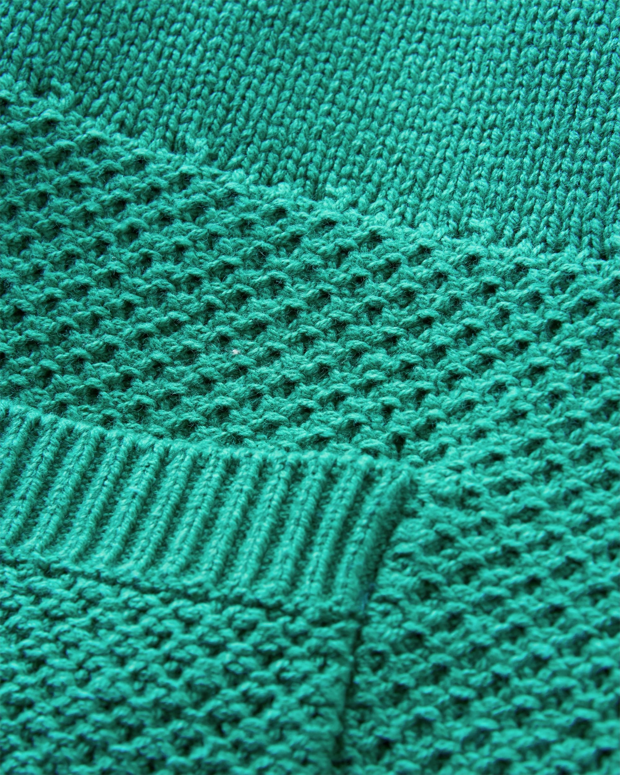 Cove Organic Cotton Knitted Zip Hoodie - Greenlake - Flatlay