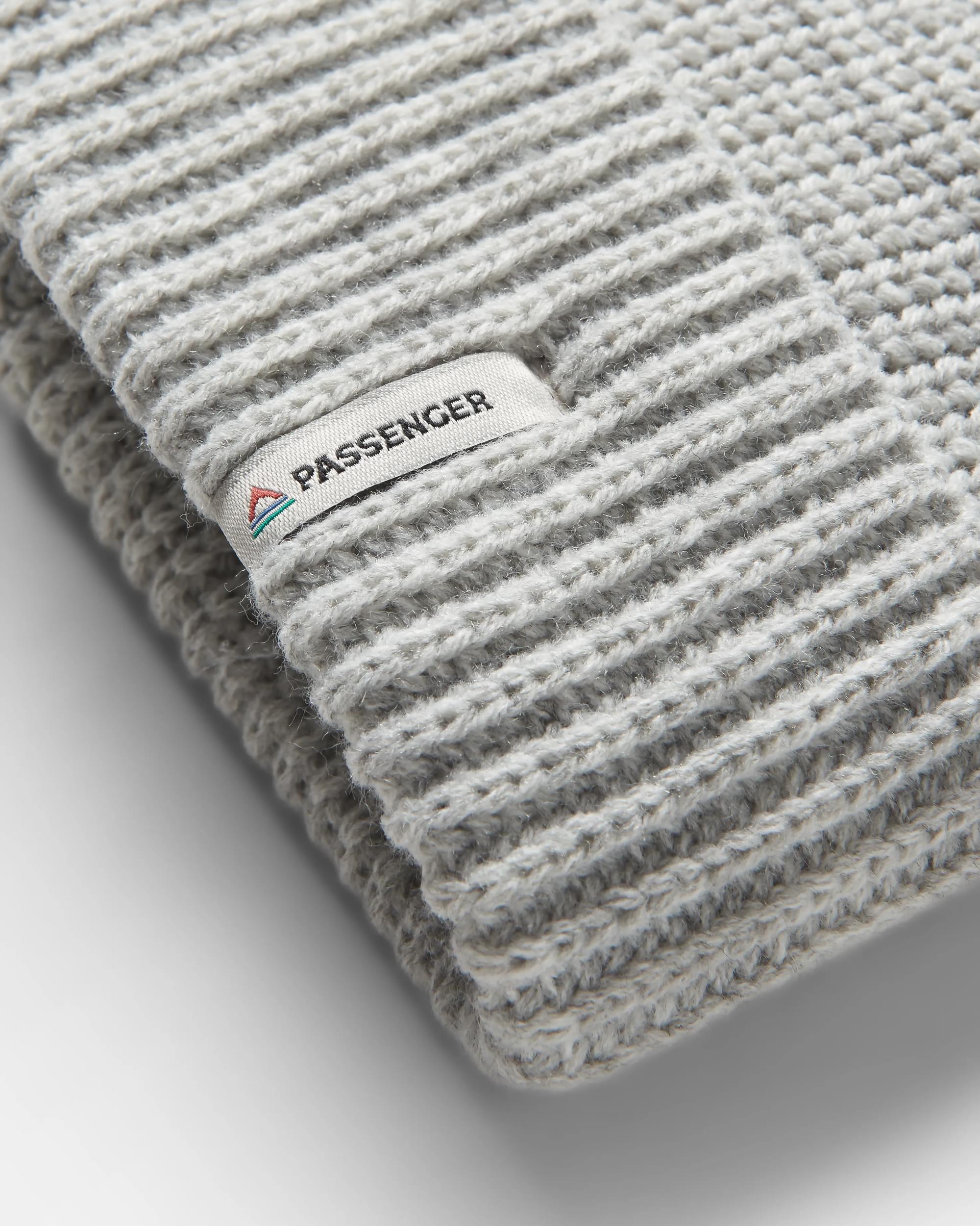 Compass Recycled Beanie - Light Grey Marl - Flatlay